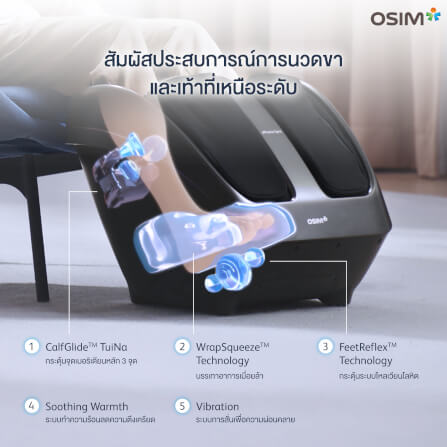 เบาะนวดไฟฟ้า พร้อมเครื่องนวดขาอัจฉริยะ OSIM รุ่น INVISIBLE MASSAGE CHAIR ดำ_4